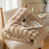 Rabbit Faux Fur Throw Blanket Ultra Plush Cozy Soft Luxury Home Decor
