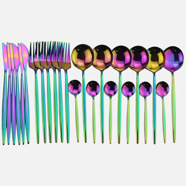 Color Metallics 24 Piece Flatware Set