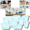 Eight-Pack Reusable Silicone Food Bags Keep Food Fresh, Leakproof Storage