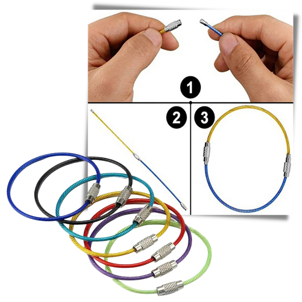 Flexible Wire Keychains Set For Easy Organization And Color Coding