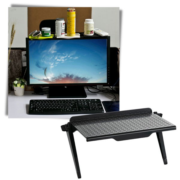 All in One Screen Shelf Desk for Space Saving and Organization