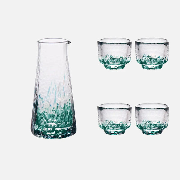 Crystal Sake 5-Pc Glass and Decanter Set