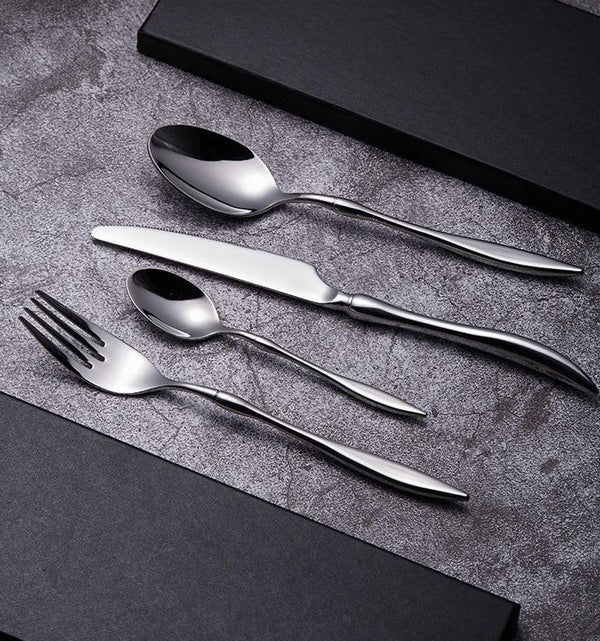 Design Curve Silver Steel Flatware Set