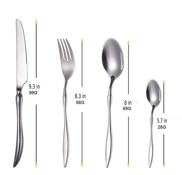 Design Curve Silver Steel Flatware Set