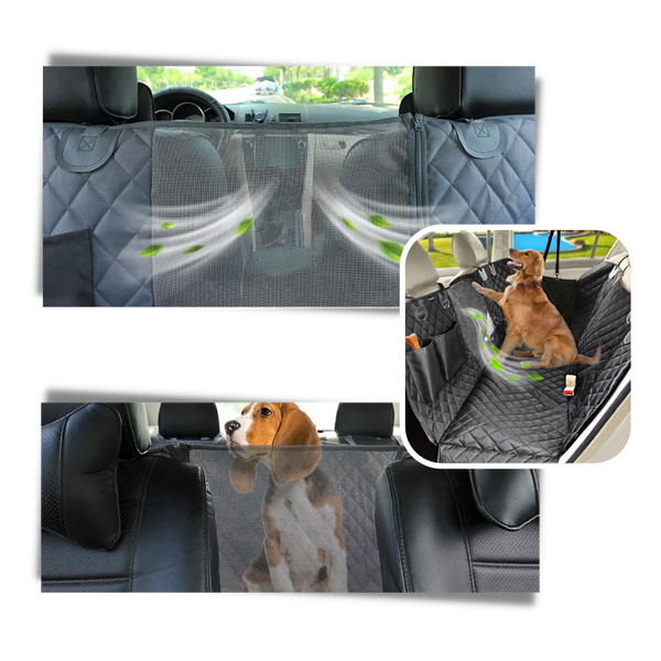 See Through Mesh Window Dog Car Seat Cover With Waterproof Anti Slip Layer