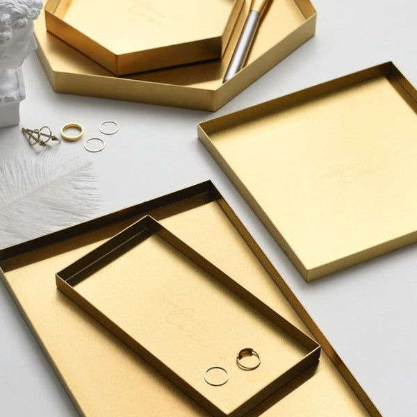 Dorado Embossed Golden Trays