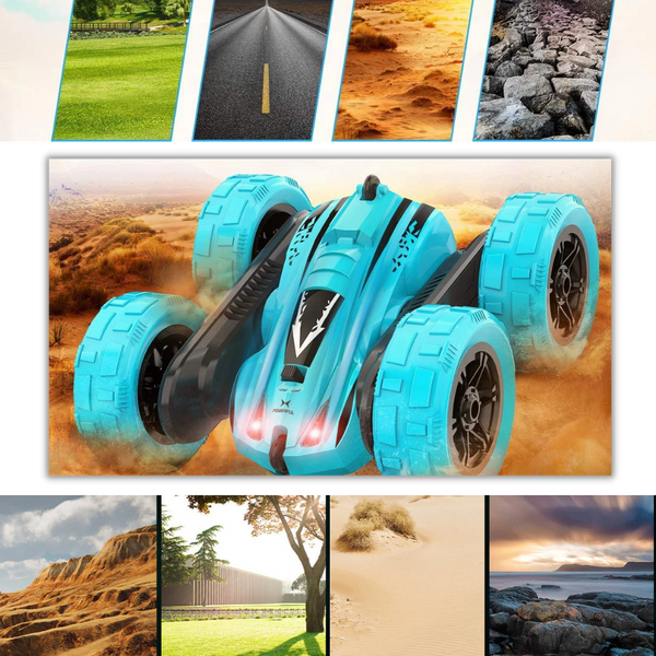Dual Sided RC Car With 360 Turning And LED Headlights For All Terrain