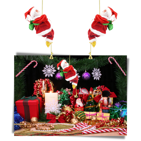Climbing Santa Claus Decoration With Silent Motor For Festive Atmosphere