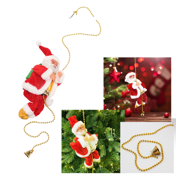 Climbing Santa Claus Decoration With Silent Motor For Festive Atmosphere