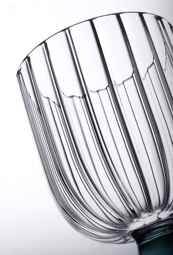 Emerald Cut Ripple Glass Cups