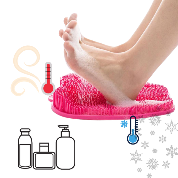 Three In One Shower Foot Massager Mat With Scrubber And Cleaner For Spa Feet