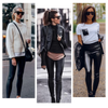 Contoured High-Waist Faux Leather Trousers For Slimming Silhouette
