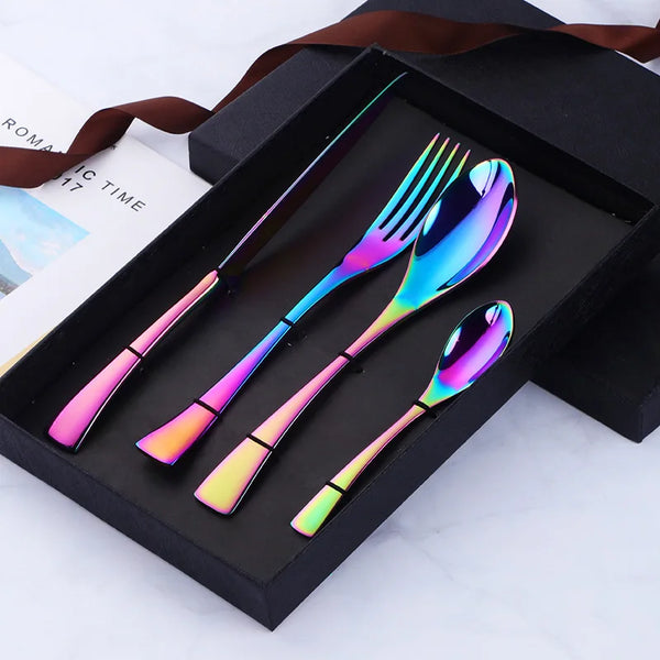 Fire Rainbow Stainless Steel Serving Utensils