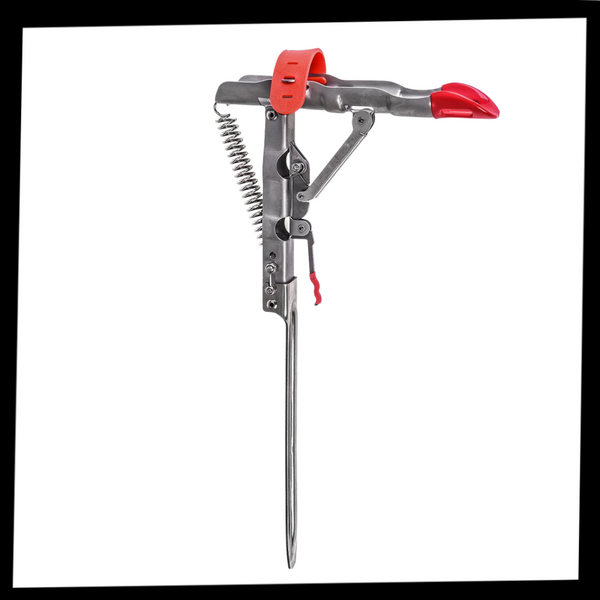 Spring-Loaded Fishing Rod Holder With Automatic Bite Alert