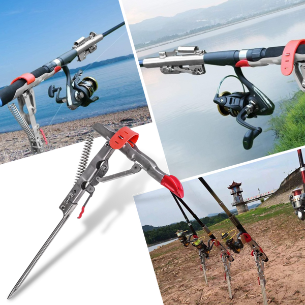 Spring-Loaded Fishing Rod Holder With Automatic Bite Alert