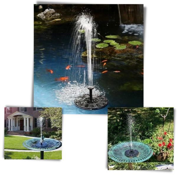 Sun Powered Floating Water Fountain With Interchangeable Nozzles Attract Birds
