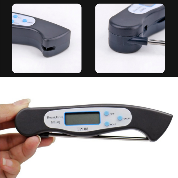 Foldable Instant Read Digital Food Thermometer For Perfect Doneness