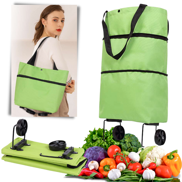 Expandable Trolley Tote For Groceries, 30L, Waterproof And Durable