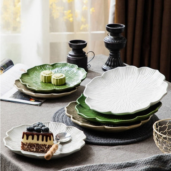 French Leaf Nature Inspired Plates