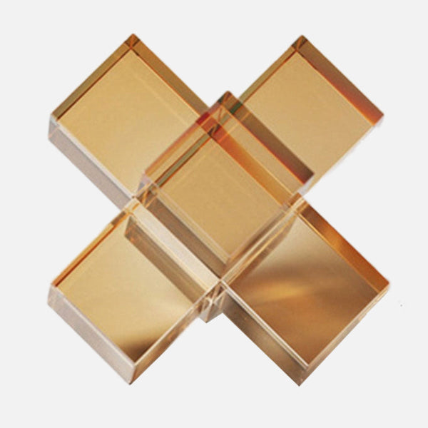 Geometric Square Crystal Cross Statue