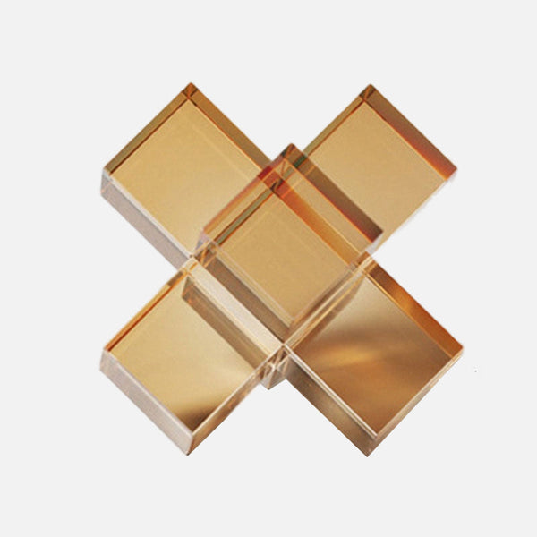 Geometric Square Crystal Cross Statue