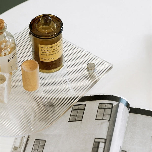 Ghost Ridged Acrylic Irregular Shape Tray