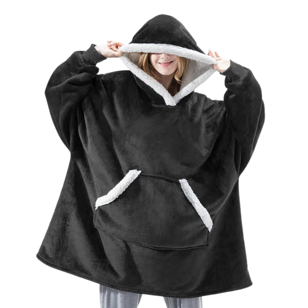 Oversized Blanket Hoodie With Plush Fleece Lining For All Day Warmth