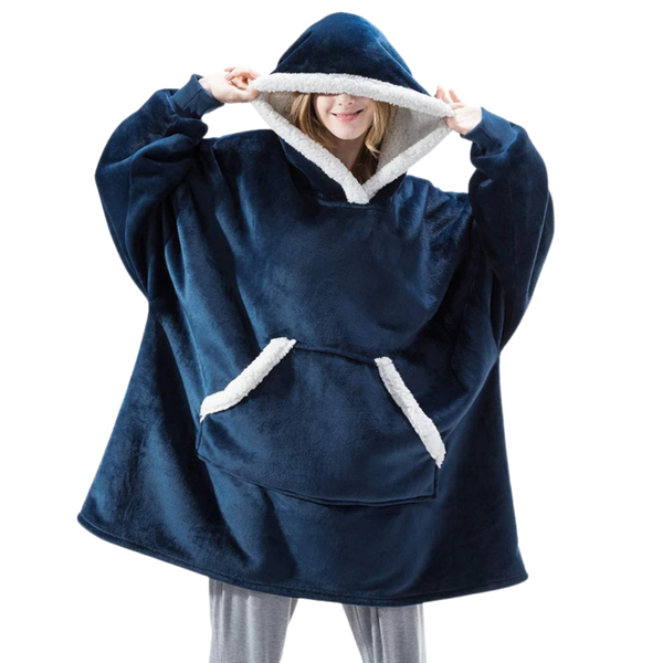 Oversized Blanket Hoodie With Plush Fleece Lining For All Day Warmth