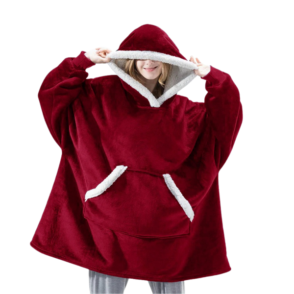 Oversized Blanket Hoodie With Plush Fleece Lining For All Day Warmth