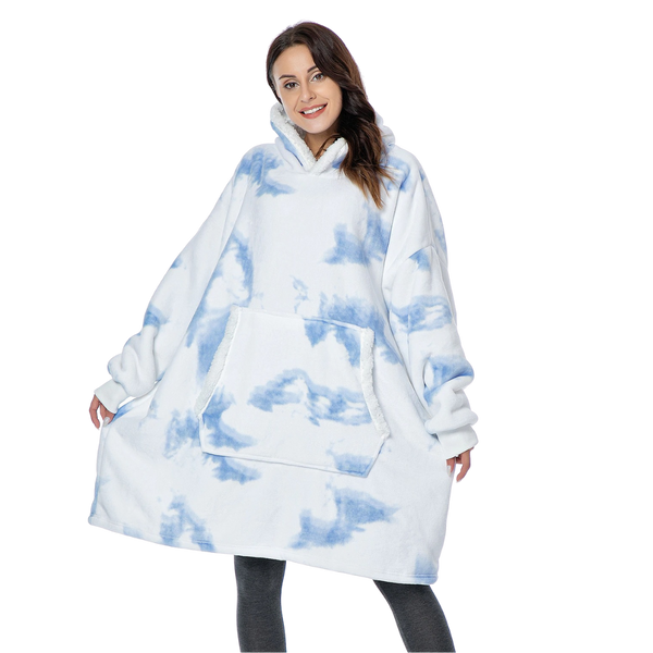Oversized Blanket Hoodie With Plush Fleece Lining For All Day Warmth