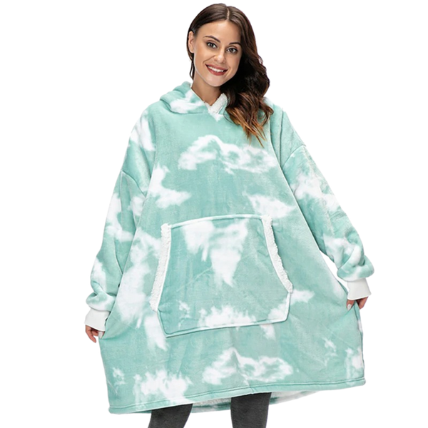 Oversized Blanket Hoodie With Plush Fleece Lining For All Day Warmth
