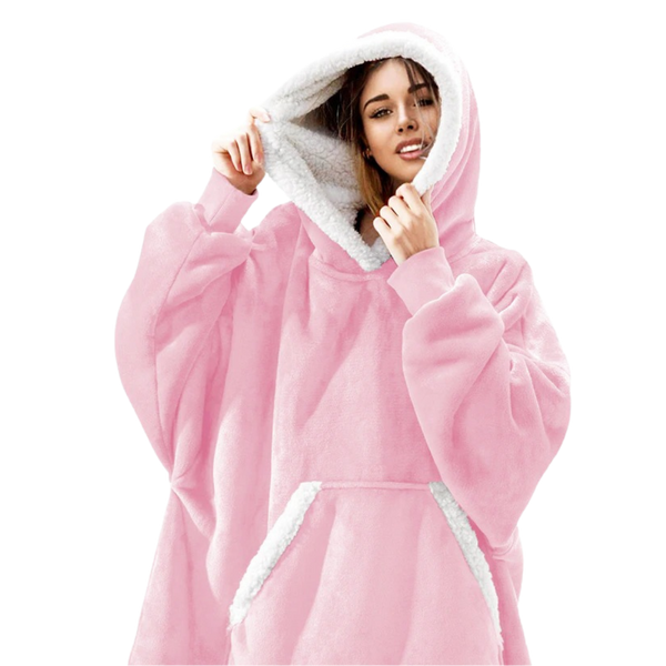 Oversized Blanket Hoodie With Plush Fleece Lining For All Day Warmth