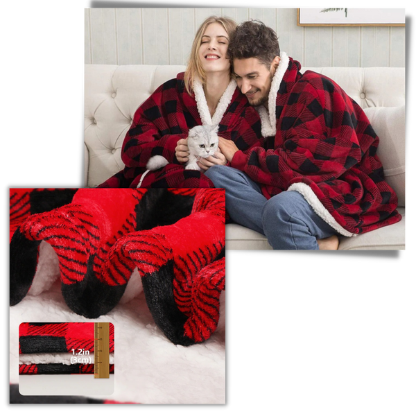Oversized Blanket Hoodie With Plush Fleece Lining For All Day Warmth