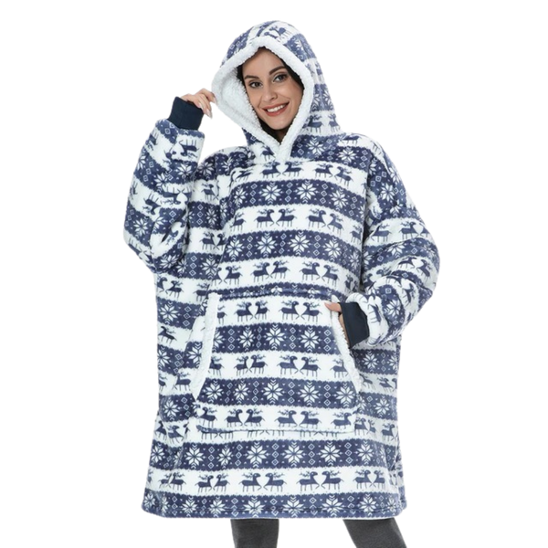 Oversized Blanket Hoodie With Plush Fleece Lining For All Day Warmth