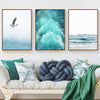 Coastal Ocean Waves Canvas Wall Art Sea Serenity Home Decor