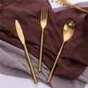 Gold Bamboo Stainless Steel Luxury Flatware