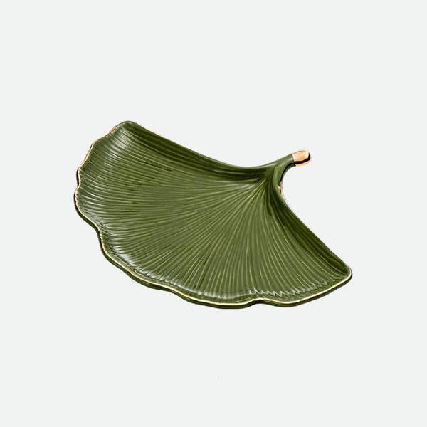 Gold Leaf Ceramic Catch All Tray