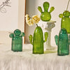 Green Cactus Glass Accent & Vase