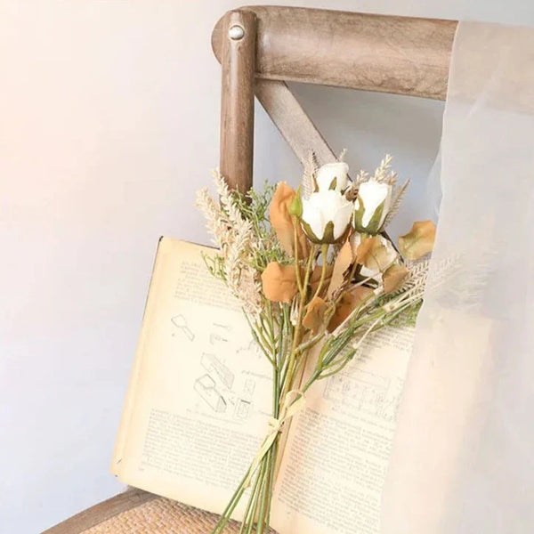 Premium Faux Dried Rose Bundle For Home Decor And Flower Arrangements