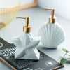Nautical Ceramic Soap Dispenser Coastal Style Bathroom Sink Pump