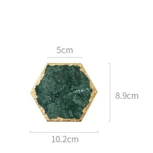 Green Marble Slab Coasters for Dining Table Natural Stone Home Decor