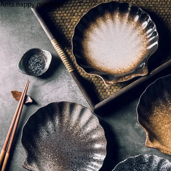 Elegant Coastal Shell Dinner Plates Premium Ceramic Tableware