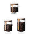 Bamboo and Glass 3 Piece Container Set Kitchen Storage Eco Friendly