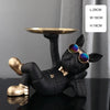 French Bulldog Butler Statue Elegant Home Decor Figurine