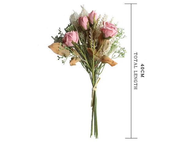 Premium Faux Dried Rose Bundle For Home Decor And Flower Arrangements