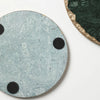 Green Marble Slab Coasters for Dining Table Natural Stone Home Decor