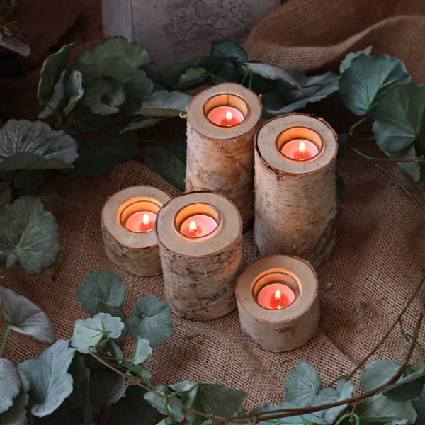 Premium Sustainable Birch Wood Candle Holder For Home Table Centerpiece