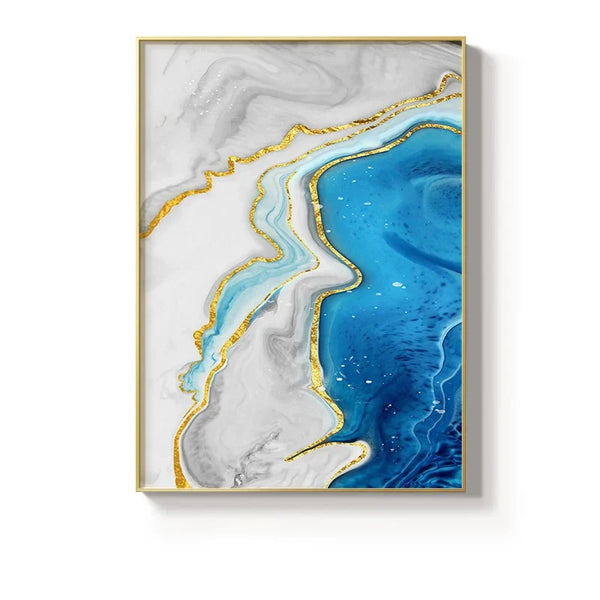 Blue Agate Canvas Wall Art Premium Abstract Home Decor