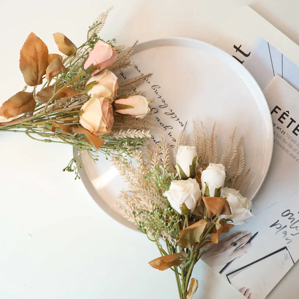 Premium Faux Dried Rose Bundle For Home Decor And Flower Arrangements