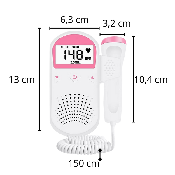 Fetal Heartbeat Monitor With LCD Display And Portable Design